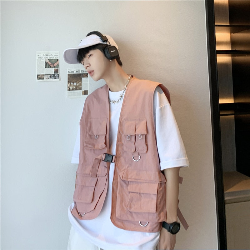 Reign V1 Vest Pink, XS - Streetwear Jacket - Slick Street