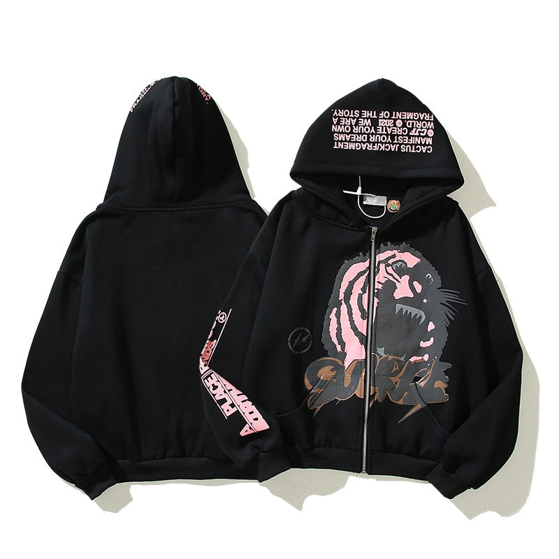 Tiger Beast 'S' Zip Hoodie ,  - Streetwear Hoodie - Slick Street