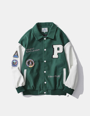 Moment Sunflower Varsity Jacket ,  - Streetwear Jacket - Slick Street