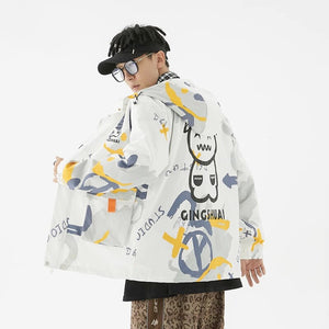 GINGSHUAI Raster Digital Graphic Hoodie ,  - Streetwear Hoodie - Slick Street