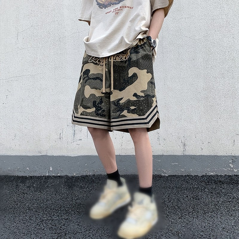 Camo Goth Knee Length Shorts multi, M - Streetwear Shorts - Slick Street