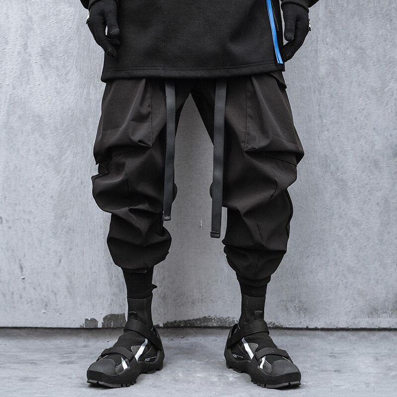 Cyber Mist Cargo Pants - Black XS, Black - Streetwear Cargo Pants - Slick Street