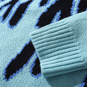 Knitted Vintage Flame Sweater , - Streetwear Sweatshirts - Slick Street