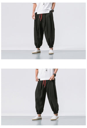 Red String Harem Pants ,  - Streetwear Pants - Slick Street