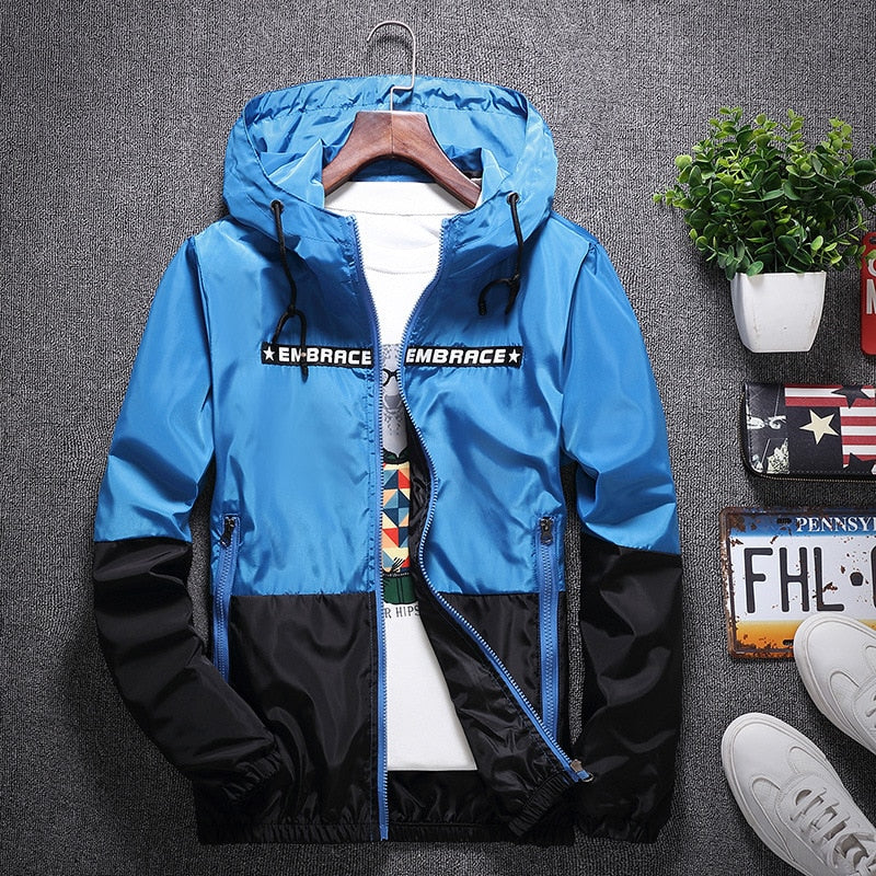 Embrace Two Half Color Jacket Blue, XS - Streetwear Jacket - Slick Street