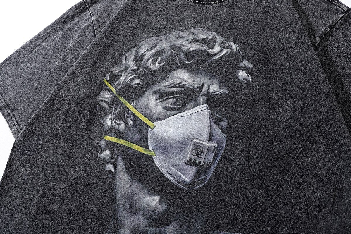 Alexander 'The Great' Mask Sculpture Graphic T-Shirt , - Streetwear T-Shirts - Slick Street