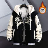 Dorestyle Hooded Varsity Jacket Black, XS - Streetwear Jacket - Slick Street