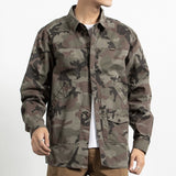 Classic Safari Camo Style Patch Pocket Jacket Army Green, M - Streetwear Jacket - Slick Street