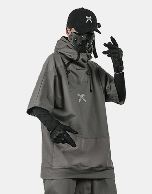 X Hooded T-Shirt Gray, XS - Streetwear Tee - Slick Street