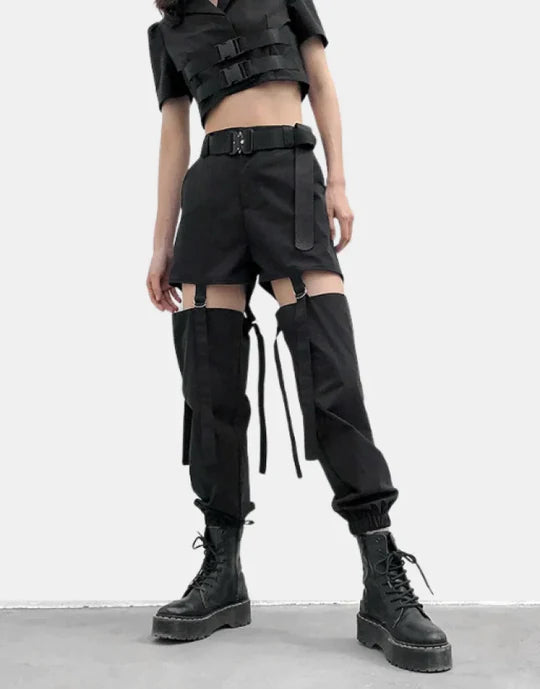 Cyber Rave Pants Black, XS - Streetwear Pants - Slick Street