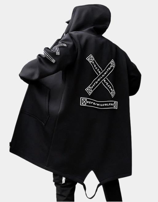 Techwear Long Jacket Black, XS - Streetwear Jackets - Slick Street