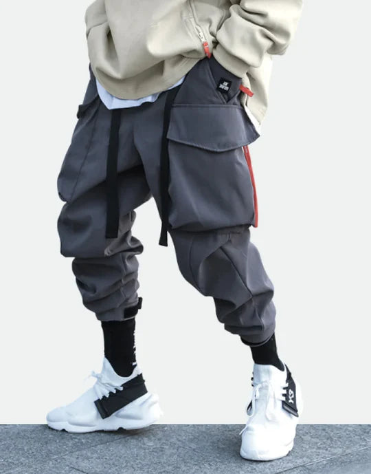 Cyber Mist Cargo Pants - Grey ,  - Streetwear Cargo Pants - Slick Street