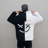 Faded Hoodie Black White, S - Streetwear Hoodie - Slick Street