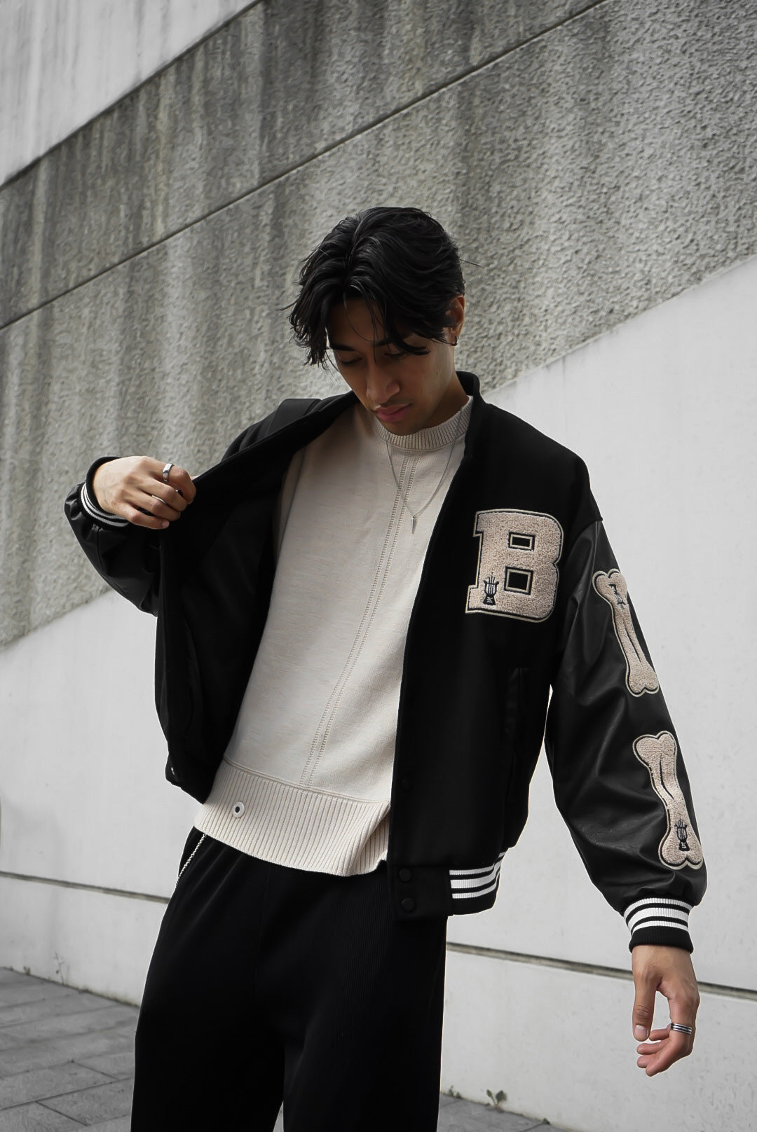B Bone Bomber Jacket ,  - Streetwear Jackets - Slick Street