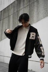 B Bone Bomber Jacket Black, XS - Streetwear Jackets - Slick Street