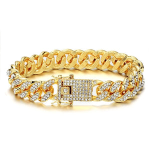 Ice Knight. Iced Out Watch Set (Silver/Gold) Gold Bracelet,  - Streetwear Jewellery - Slick Street