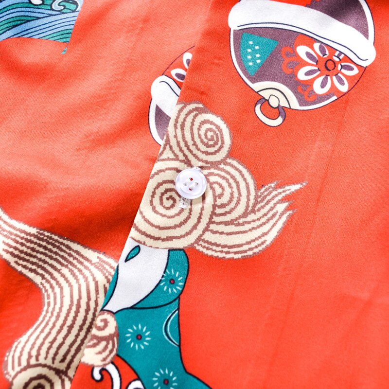 Chinese Dragon Red Shirt ,  - Streetwear Shirts - Slick Street
