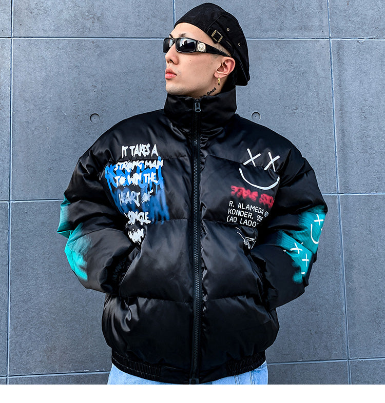 xSmiley Jacket (Black/White) ,  - Streetwear Jackets - Slick Street