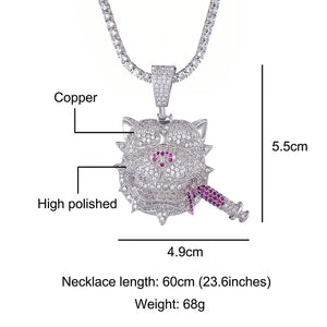 Ice Shark. Zircon CZ Dog Necklace ,  - Streetwear Jewellery - Slick Street
