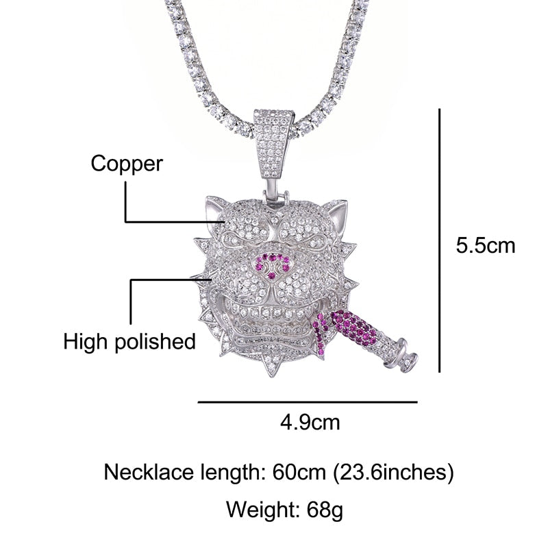 Ice Shark. Zircon CZ Dog Necklace ,  - Streetwear Jewellery - Slick Street