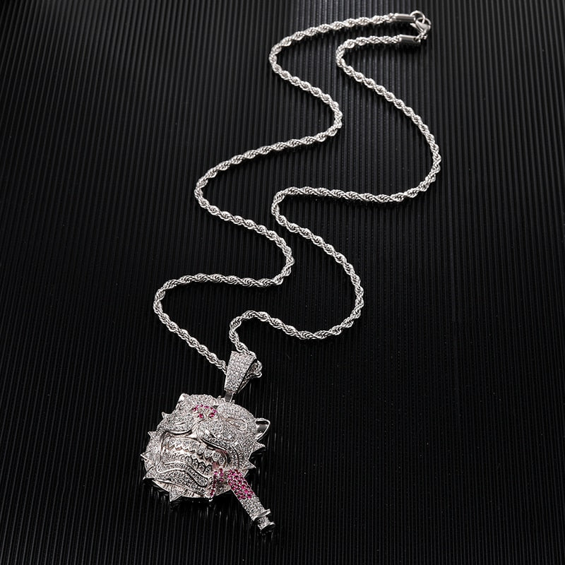 Ice Shark. Zircon CZ Dog Necklace ,  - Streetwear Jewellery - Slick Street