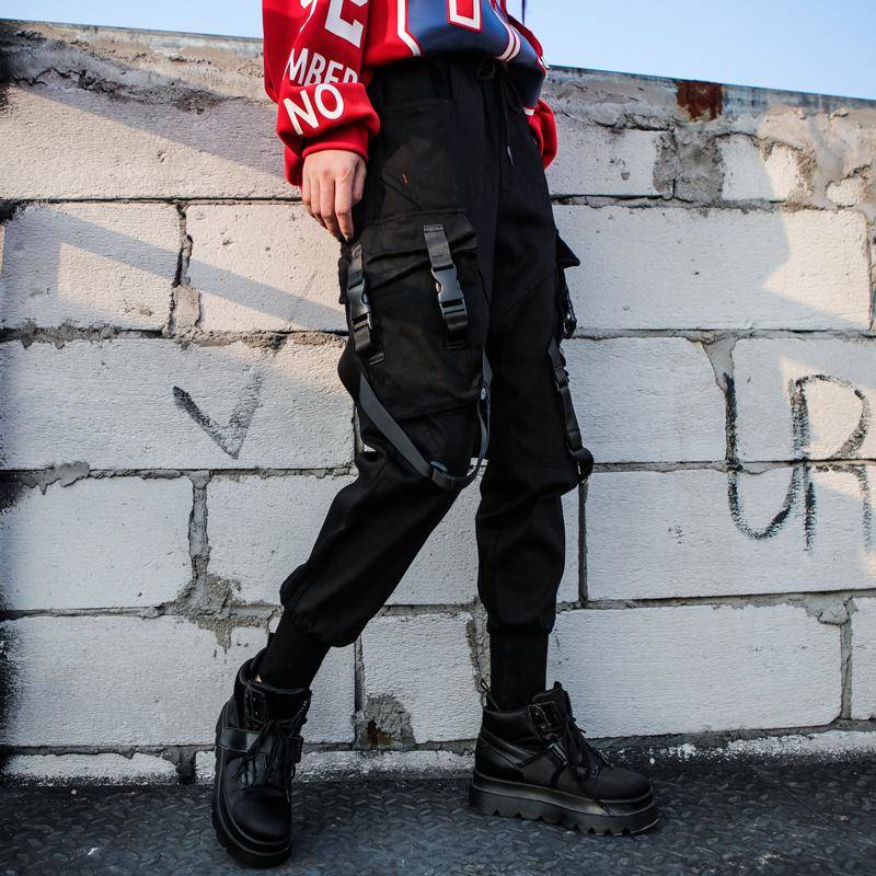 BlackStraps High Waist Cargo Pants ,  - Streetwear Cargo Pants - Slick Street