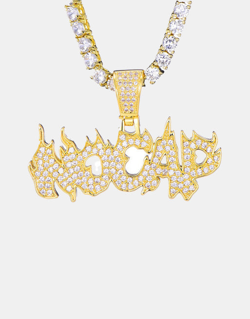 Ice Shark. NoCap Necklace Gold, 4mm Tennis Chain - Streetwear Jewellery - Slick Street