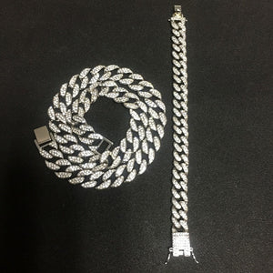 Ice Knight. Iced Out Watch Set (Silver/Gold) Silver Chain + Bracelet,  - Streetwear Jewellery - Slick Street