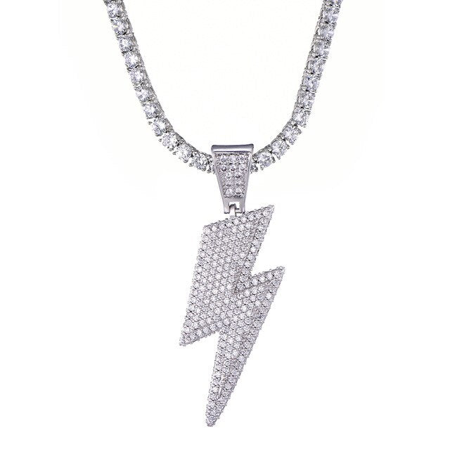 Ice Shark. Lightning Bolt Necklace ,  - Streetwear Jewellery - Slick Street