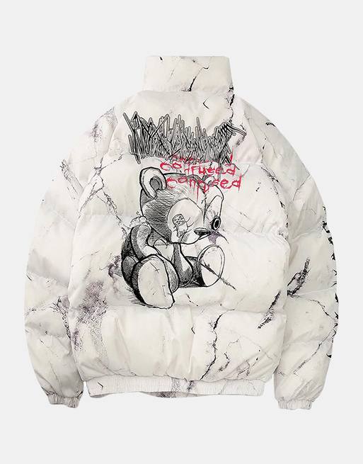 Confused Jacket White, XS - Streetwear Jackets - Slick Street