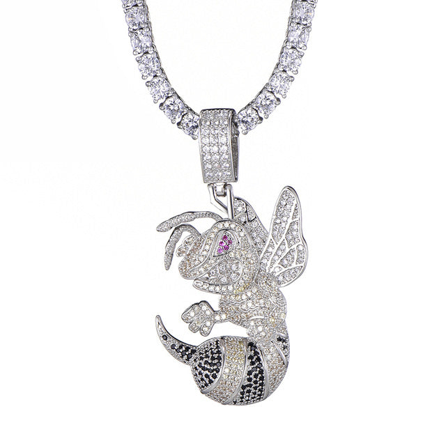 Ice Shark. Iced Hornet Necklace ,  - Streetwear Jewellery - Slick Street