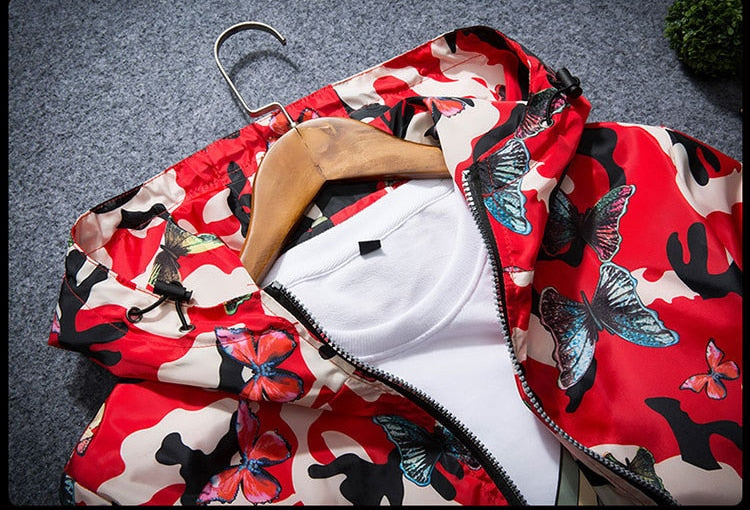 Butterfly Camo Windbreaker ,  - Streetwear Jackets - Slick Street