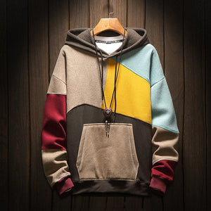 Contrast Patchwork Hoodie ,  - Streetwear Hoodie - Slick Street