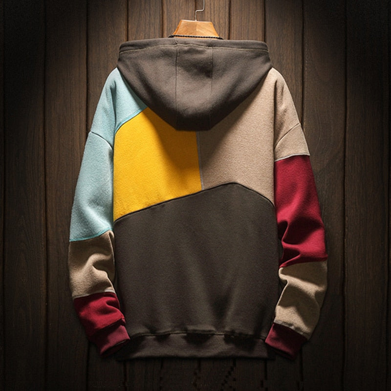Contrast Patchwork Hoodie ,  - Streetwear Hoodie - Slick Street