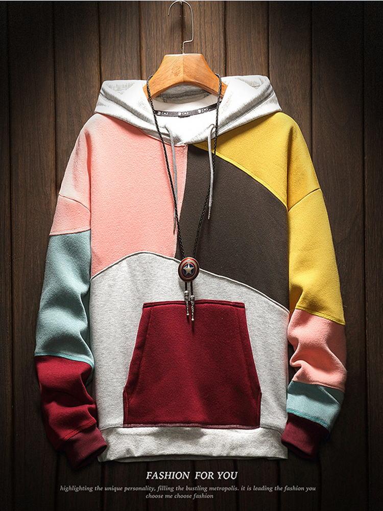 Contrast Patchwork Hoodie ,  - Streetwear Hoodie - Slick Street