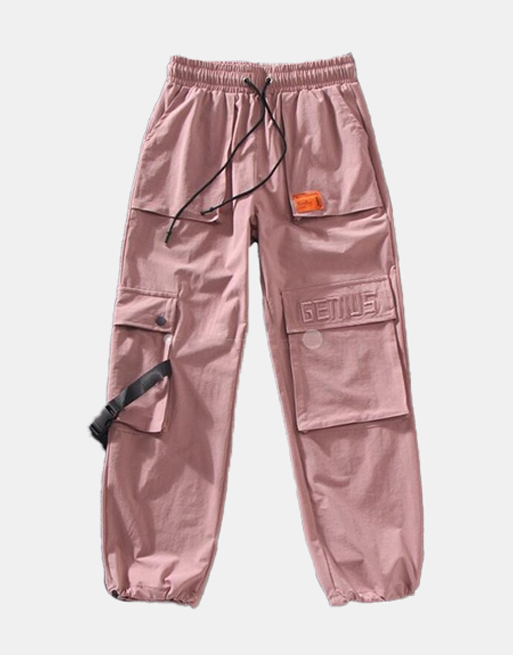 Genius Cargo Pants Pink, M - Streetwear Cargo Pants - Slick Street