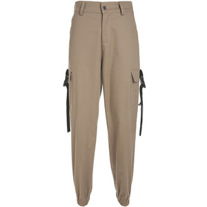 Obsidian High Waist Cargo Pants (3 Colours) Khaki, S - Streetwear Cargo Pants - Slick Street