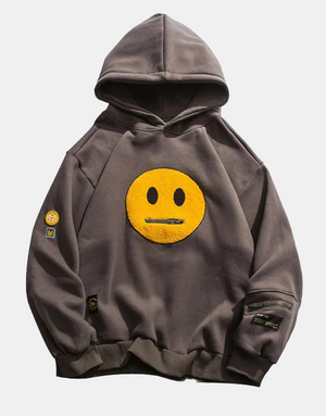 StraightFace Patchwork Hoodie Dark Gray, M - Streetwear Hoodie - Slick Street