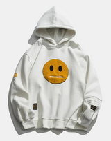 StraightFace Patchwork Hoodie White, M - Streetwear Hoodie - Slick Street