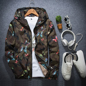 Butterfly Camo Windbreaker ,  - Streetwear Jackets - Slick Street