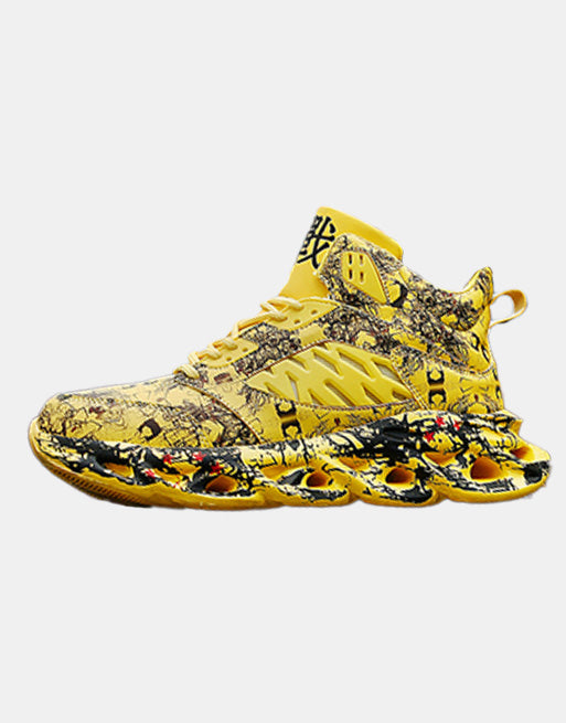 Graffiti Y3 Sneakers yellow, EU 39 - UK 6 - US 7 - Streetwear Footwear - Slick Street