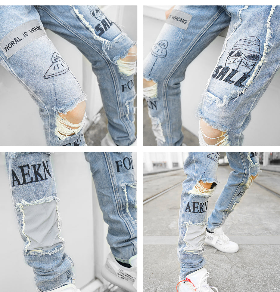 AEKN Distressed Jeans ,  - Streetwear Jeans - Slick Street
