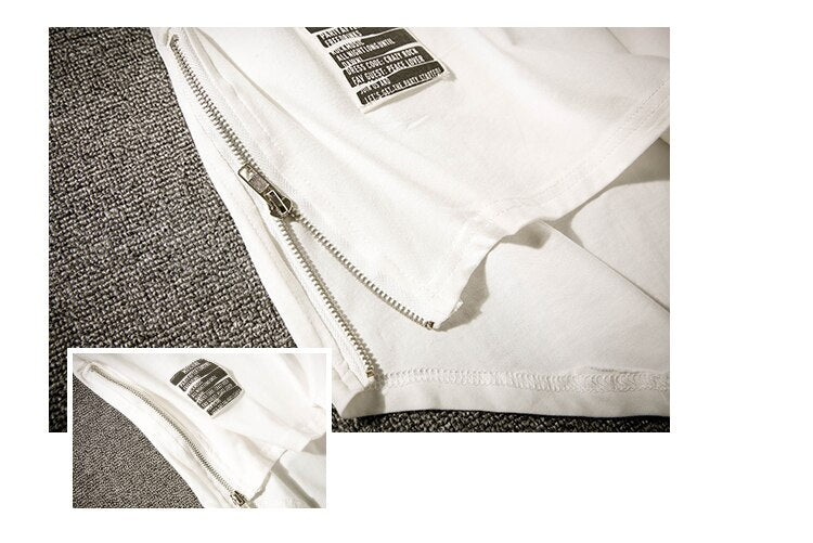 Basic Zip T-Shirt ,  - Streetwear T-Shirts - Slick Street