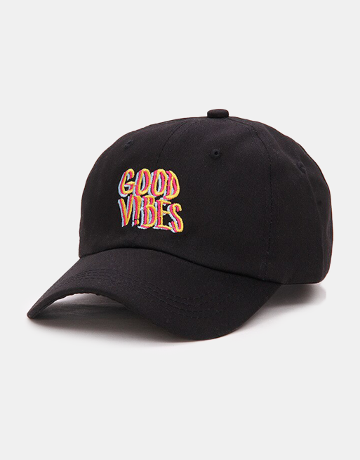 Good Vibes Baseball Cap Black,  - Streetwear Hats - Slick Street