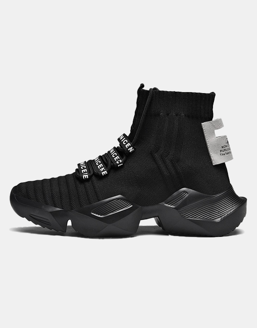 NICE High Top Sneakers black, EU 39 - UK 6 - US 7 - Streetwear Footwear - Slick Street