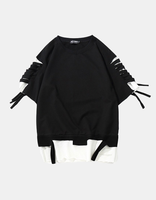 Harajuku Ribbons T-Shirt Black, XS - Streetwear T-Shirts - Slick Street