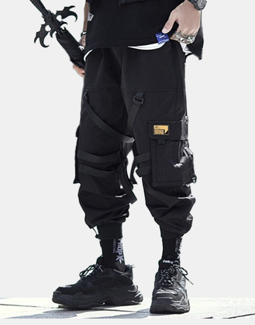 11BBOINGKA Cargo Joggers XS, Black - Streetwear Cargo Pants - Slick Street