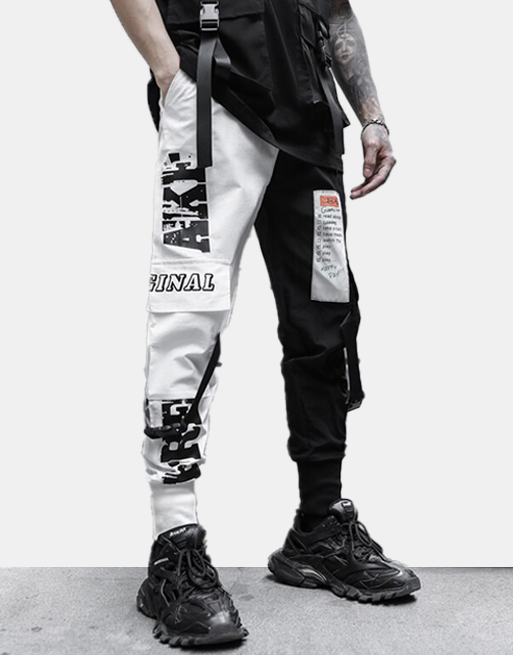 Origin FreeLine Cargo Pants XS, Black white - Streetwear Cargo Pants - Slick Street