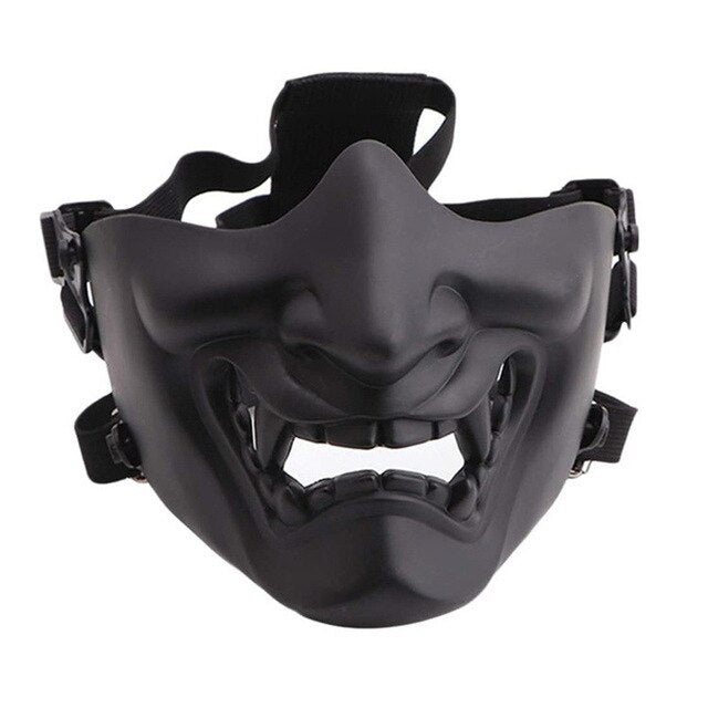 Kabuki Samurai Half Face Mask Black,  - Streetwear Accessories - Slick Street