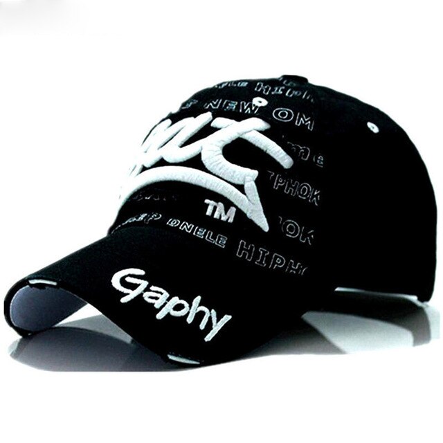 Bat Gaphy Distressed Baseball Cap (15 Colours) Black, One Size - Streetwear Hats - Slick Street